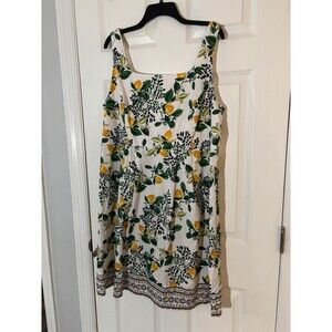 Women’s Spring Summer Lemon Print Dress Sz 16 Casual Party Dress